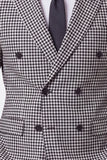 Blazer Masculino Preto de Peito Duplo Notched Lapela