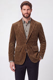 Blazer Blazer de Homem de Baile de Finalistas Castanho de Um Abotoamento Simples