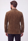 Blazer Blazer de Homem de Baile de Finalistas Castanho de Um Abotoamento Simples