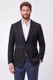Blazer masculino de lapela castanha com entalhe simples