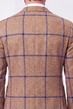 Blazer masculino de lapela castanha com entalhe simples