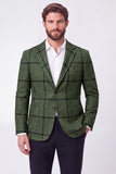 Blazer masculino de lapela castanha com entalhe simples