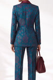 Fatos de lapela Jacquard Peak Azul Escuro