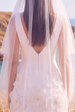 Vestido de Noiva Curto Elopement 3D com Flor 3D Branco Sheath