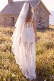 Vestido de Noiva Espartilho Branco Sweetheart Maxi Elopement com renda