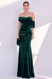 Vestido formal de sereia com veludo desalinhado em Borgonha