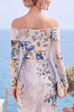 Vestido formal floral franzido floral sem alças de flor rosa vermelha com fenda