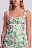 Vestido de Mini-Homecoming Bodycon Bodycon com gola quadrada em Pérolas Florais Azul-Claras, com Fenda