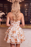 Vestido de Finalistas de Finalistas com Espartilhos de Flor Azul com Espartilhos A-Line A-Line com Folhos