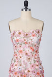 Vestido Mini de Regresso a Casa Bodycon Brushed Brush, Rosa Aplicada e Floral