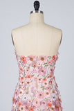 Vestido Mini de Regresso a Casa Bodycon Brushed Brush, Rosa Aplicada e Floral