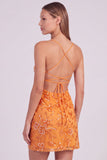 Vestido curto de regresso a casa, vestido curto com lantejoulas cor-de-rosa floral bodycon, lantejoulas e renda nas costas