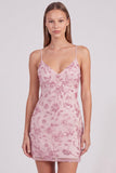 Vestido curto de regresso a casa, vestido curto com lantejoulas cor-de-rosa floral bodycon, lantejoulas e renda nas costas