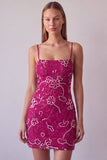Vestido Curto de Homecoming com alças finas em fúcsia com alças finas, bodycon com missangas