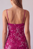 Vestido Curto de Homecoming com alças finas em fúcsia com alças finas, bodycon com missangas
