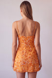 Vestido Curto de Homecoming com alças finas em fúcsia com alças finas, bodycon com missangas