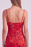 Vestido Curto de Homecoming com alças finas em fúcsia com alças finas, bodycon com missangas