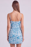 Vestido Curto de Homecoming com alças finas em fúcsia com alças finas, bodycon com missangas