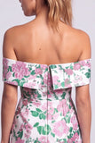 Vestido Curto de Boas-Vindas Verde, Bodycon Estampado Floral, Sem Alças