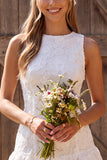 Vestido de duche de noiva curto curto de panela de panela em marfim em marfim em linha A, renda de renda, com folhos