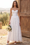 Vestido de chá de panela Corset A-Line A-Line A-Line Pearls em Renda