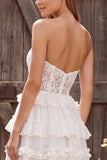 Vestido longo de panela de panela com franzinhos em A-Line com franzes de marfim e renda