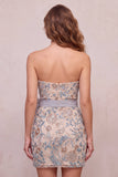 Vestido Curto de Regresso ao Casamento Curta Bodycon Cinzento Cinzento Claro, Lantejoulas Bodycon,