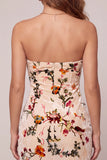 Vestido de regresso a casa, com estampado sem alças em veludo floral Champanhe Bodycon, com fechadura