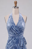 Vestido de Homecoming Midi Midi Aperto Bodycon Azul Ardósia Bodycon Cabeça