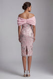 Vestido midi Mãe da Noiva Vestido de Mãe da Noiva em Rosa Rosa Claro