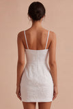 Vestido Pequeno Branco Pequeno Bodycon Jacquard Bodycon Floral