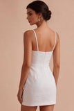 Vestido Pequeno Branco Pequeno Bodycon Jacquard Bodycon Floral