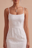 Vestido Pequeno Branco Pequeno Bodycon Jacquard Bodycon Floral