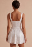 Vestidinho Mini Branco Mini Branco de Lantejoulas Brilhantes