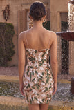 Vestido Curto de Regresso ao Casal, Corset Corpete Cáqui Claro, Bodycon Sweetheart Curto com Fenda Lateral