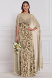 Vestido comprido de dama de honor com capa de veludo preto e decote em V