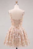 Vestido Curto Curto de Regresso a Casa A-Line A-Line Sweetheart com Lantejoulas