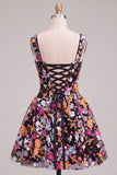Vestido Curto Curto de Regresso a Casa A-Line A-Line Sweetheart com Lantejoulas