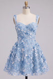 Vestido Curto Curto de Regresso a Casa A-Line A-Line Sweetheart com Lantejoulas