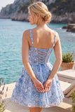Vestido Curto Curto de Regresso a Casa A-Line A-Line Sweetheart com Lantejoulas