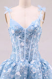 Vestido Curto de Regresso a Casa Corselado Corset Linha A cor-de-rosa com flores