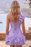 Espresso Vestido Curto Pérola Com Folhos e Vestido de Finalistas Espresso com Bainha Folhosa