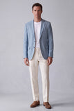Blazer de lapela azul poeirenta com bolsos