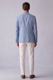 Blazer de lapela azul poeirenta com bolsos