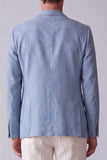 Blazer de lapela azul poeirenta com bolsos
