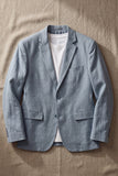 Blazer de lapela azul poeirenta com bolsos