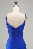Vestido Curto de Regresso a Casa Corset Corset Pérolas Azuis Reais com Missangas