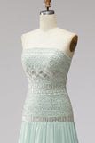 Vestido de baile de finalistas plissado em chiffon A-Line Strapless com contas