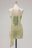Vestido de Regresso a Casa com Espartilho Bodycon Bodycon Sweetheart Corset, Lantejoulas, com lenço no pescoço