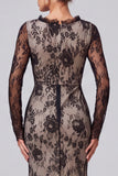 Vestido formal longo em renda de sereia floral preta
